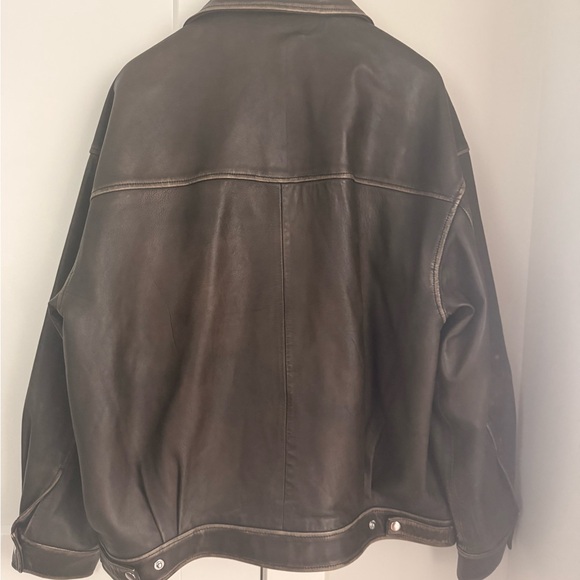 Reformation Veda Brown Leather Jacket - L - Picture 3 of 8